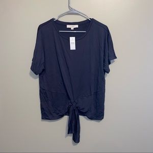 Loft Blue Grey Tie Top